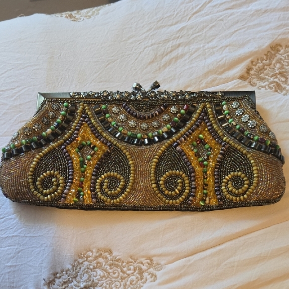Handbags - Vintage Embellished Clutch with Intricate Beadwork Ooh Ashley
